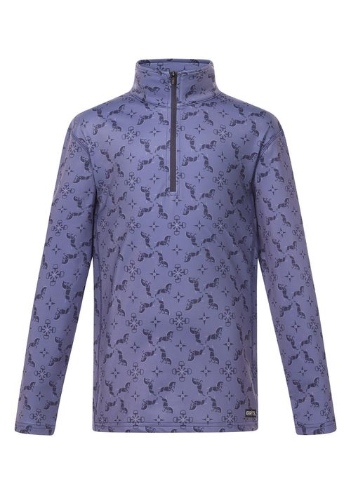 Kerrits Kids' First Level Quarter Zip Fleece Tech Top - Violet Dawn Horse Quadrille