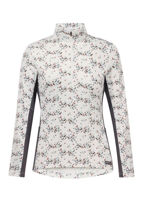 Kerrits Women's In The Zone Coolcore Long Sleeve Shirt - Soft White Happy Herds