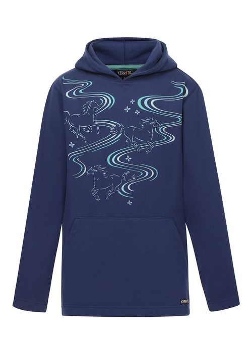 Kerrits Kids' Ride The Wind Fleece Hoodie - Lapis