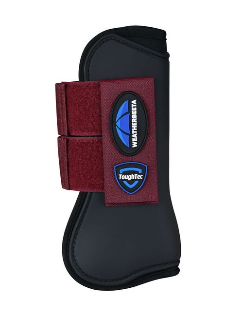 Weatherbeeta Tough-Tec Prime Open Front Boots - Black/Burgundy