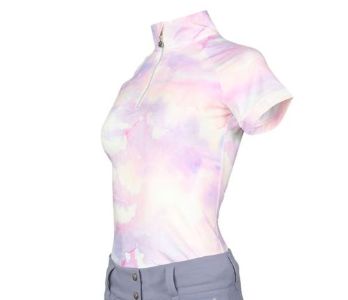 Dapplebay Women's 1/4 Zip Short Sleeve Shirt - Lavender Haze
