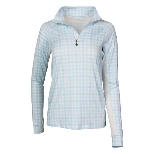 Dapplebay Kids' 1/4 Zip Long Sleeve Shirt - Blue/White