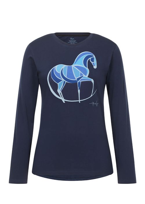 Kerrits Women's Mosaic Horse Long Sleeve Tee - Galaxy Blue