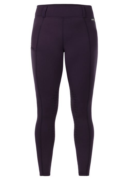 Kerrits Women's Power Stretch Knee Patch Pocket Tights - Plumnoir