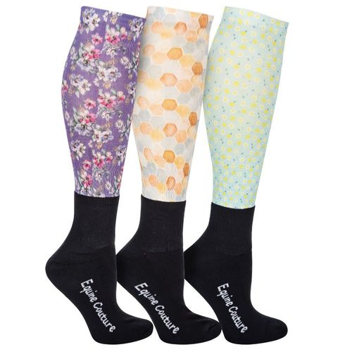 Equine Couture Women's OTC Socks 3 Pack - Botanical