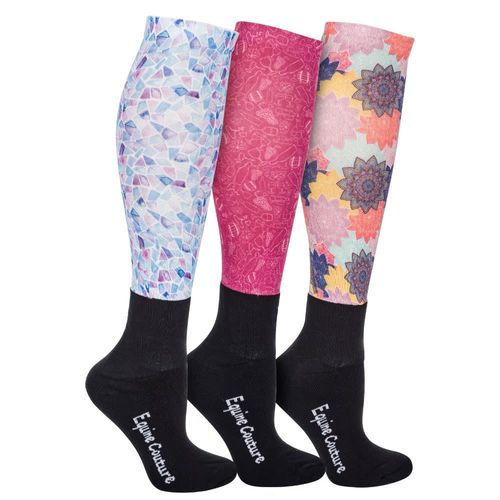 Equine Couture Women's OTC Socks 3 Pack - Art & Wine