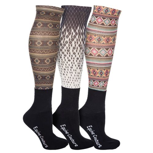 Equine Couture Women's OTC Socks 3 Pack - Aztec