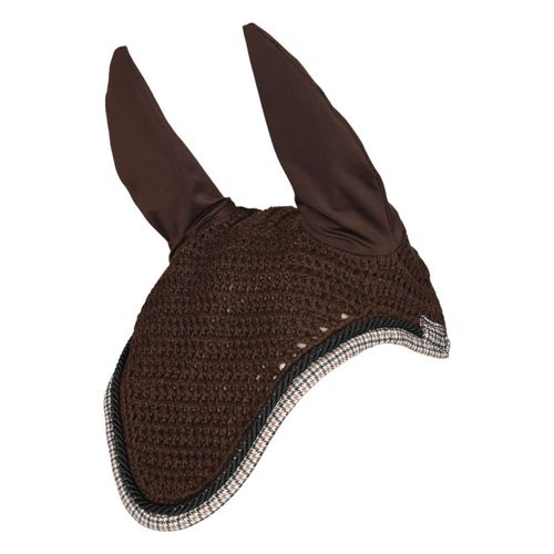 Dapplebay Fly Veil - Dark Bay/Heirloom Houndstooth