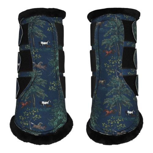 Dapplebay Brush Boots - Navy Autumn Toile
