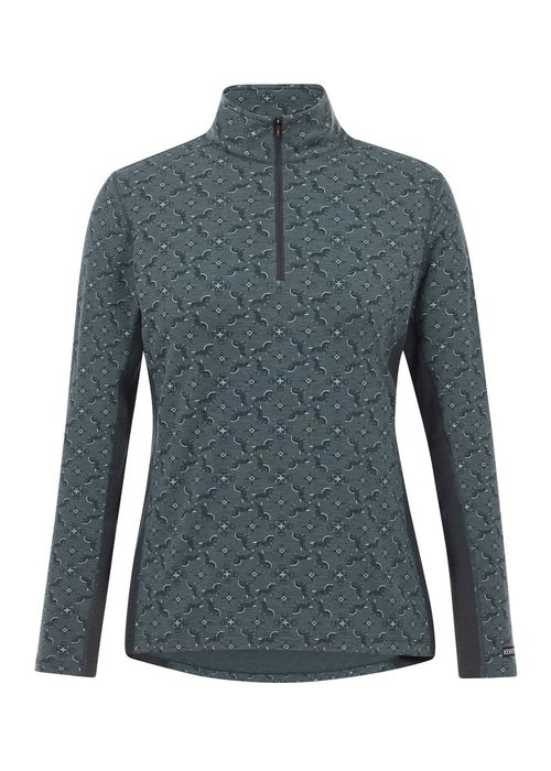 Kerrits Women's Stable Temp Merino Wool Quarter Zip Top - Sagestone Horse Quadrille