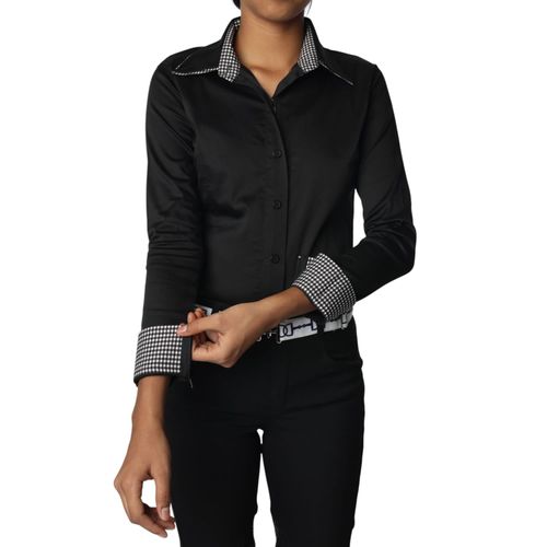 TuffRider Kids' Adey Girls Double Collar Shirt - Black