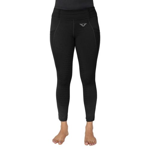TuffRider Kids' Minerva EquiCool Full Seat Tights w/Pocket - Black