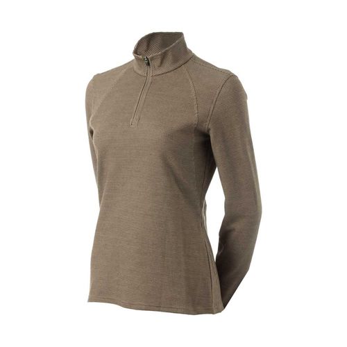 Equinavia Women's Lara Houndstooth Quarter Zip - Brown/Beige