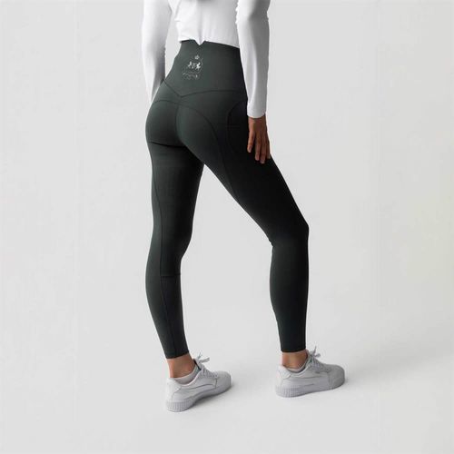 B Vertigo Women's Leonora Seamless Winter Full Seat Tights - Scarab Green