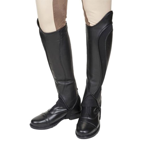 TuffRider Women's Derby Leather Half Chaps - Black