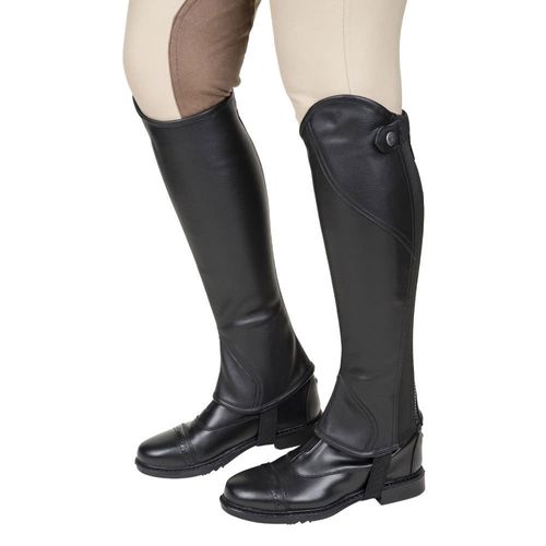 TuffRider Women's Belmont Plus Leather Half Chaps - Black