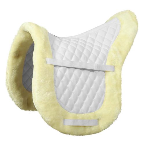TuffRider Sherpa Fleece Trimmed Shaped Saddle Pad - White
