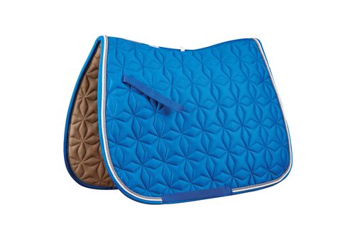 OPENBOX: Roma Ecole Star Quilt Close Contact Saddle Pad - Horse - Blue/White/Grey