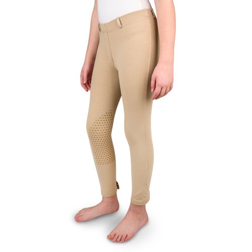 OPENBOX: Equistar Kids' Pull On Knee Patch Breeches - 6 - Show Tan