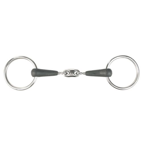 BARGAIN BARN: Horze Oval Link Loose Ring Snaffle Bit - 105mm - Black