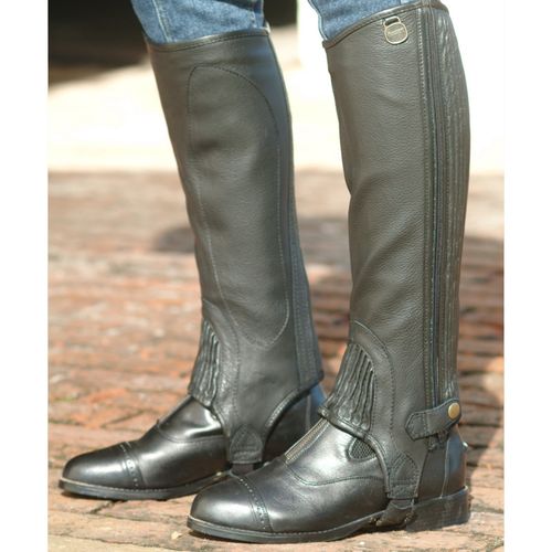 BARGAIN BARN: Ovation Top Grain Half Chaps - X Small - Black