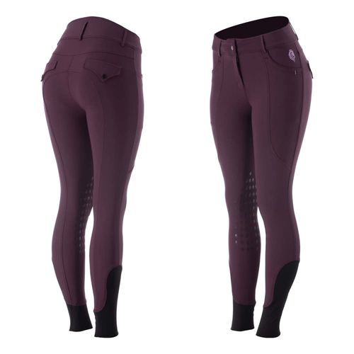 Equinavia Women's Annika Womens Silicone Knee Patch Breeches - Plum Wine