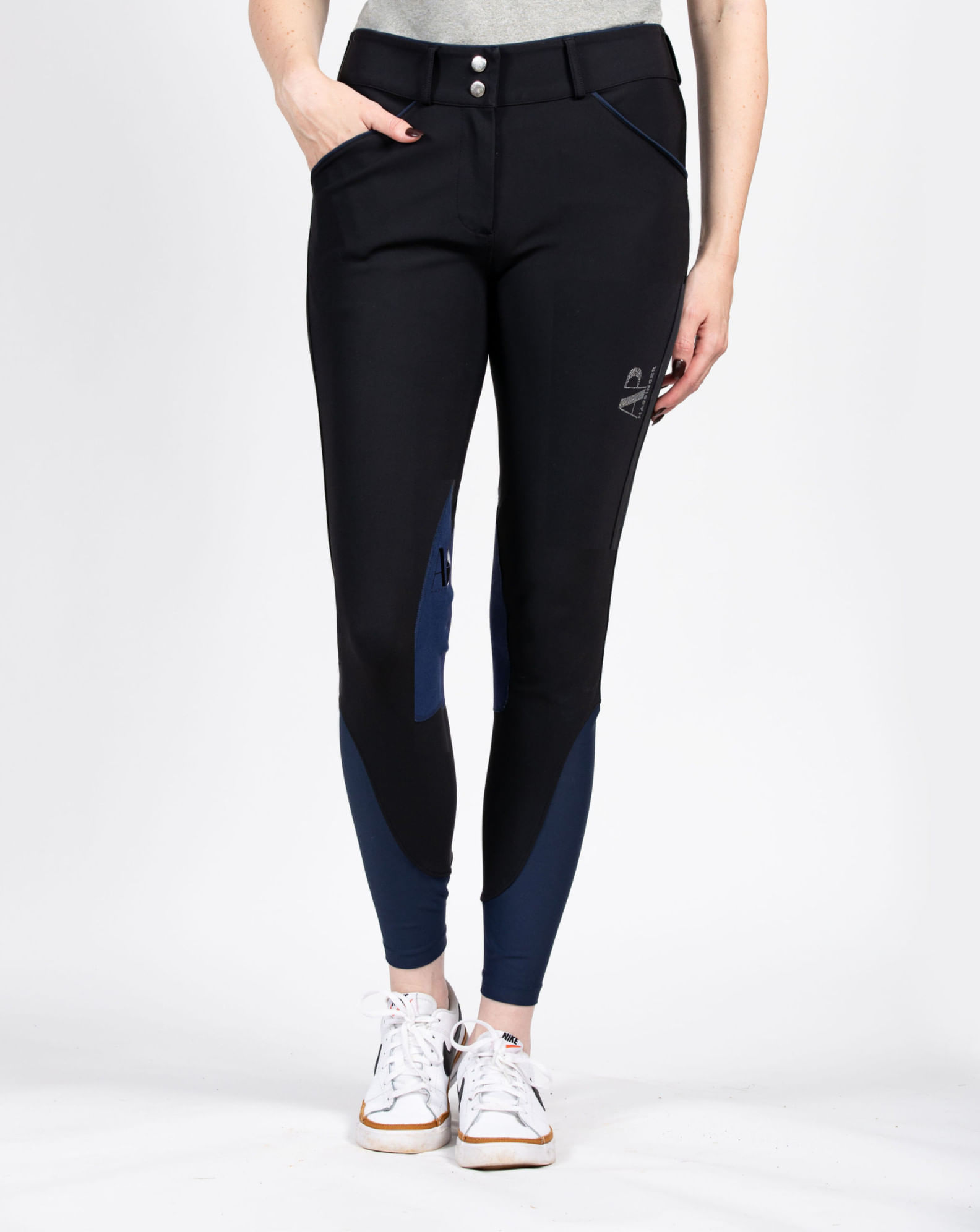 Hassinger Women's Night Moves Front Zip Breeches - Black