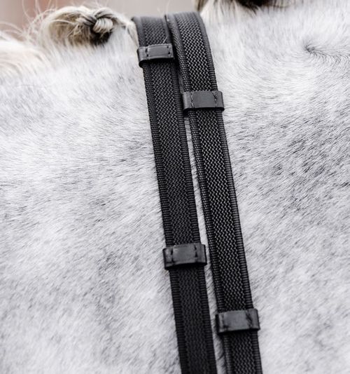 Horseware Rubber Grip Continental Reins - Black