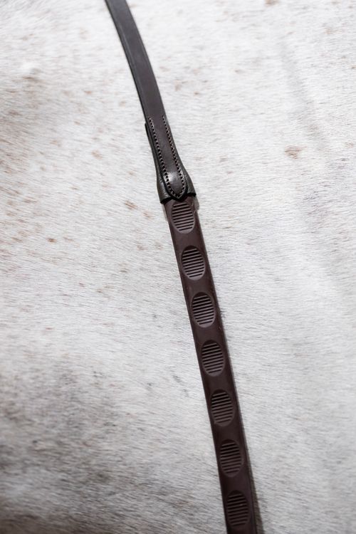 Horseware Thumb Grip Rubber Reins - Brown