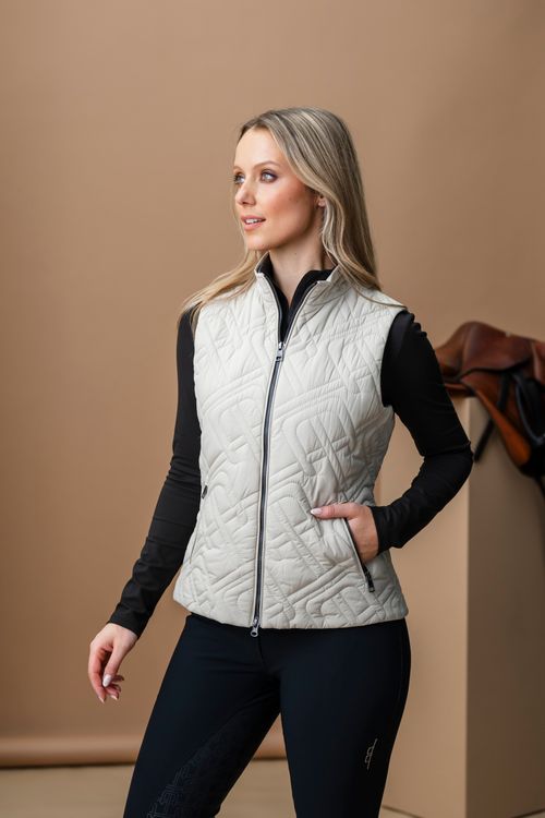 Alessandro Albanese Women's Neve Monogram Quilted Gilet - Bone