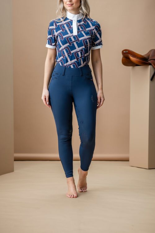Alessandro Albanese Women's Fina Knee Grip Hybrid Breeches - Navy