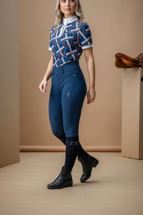 Alessandro Albanese Women's Fina Full Seat Hybrid Breeches - Navy