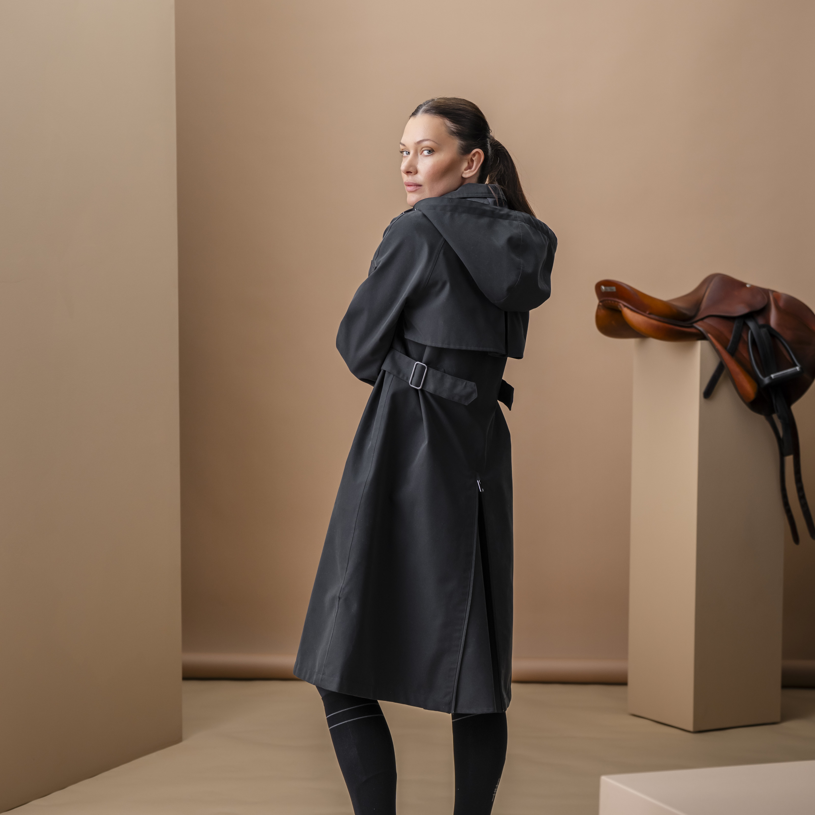 Alessandro Albanese Women's Isabella Riding Trench Coat - Black