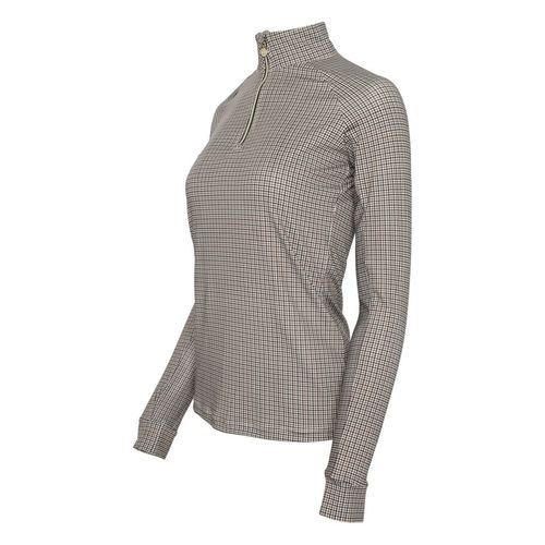 Dapplebay Women's 1/4 Zip Shirt - Bay Houndstooth