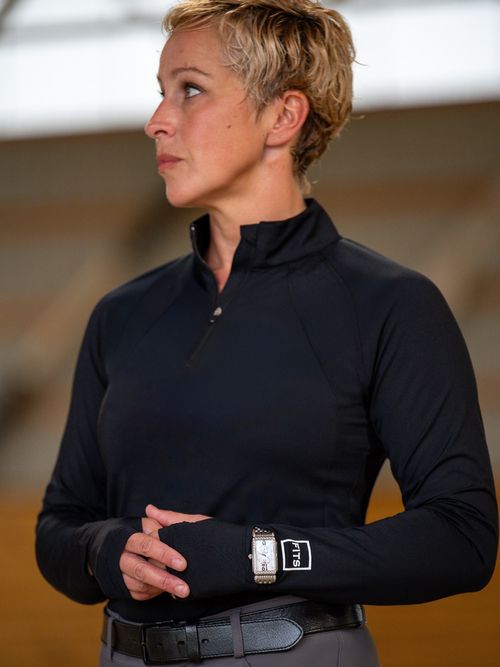 FITS Women's Juniper 1/4 Zip Winter Long Sleeve - Black