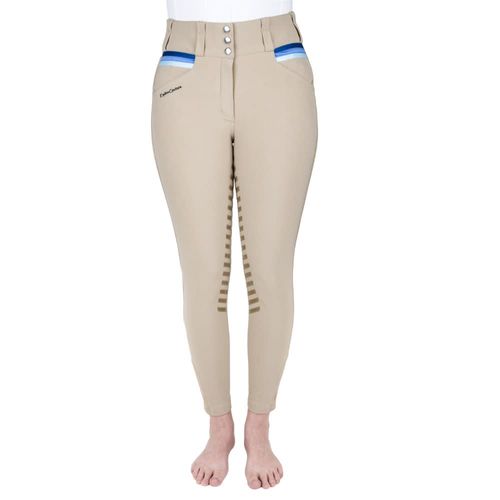 Equine Couture Women's Gradient Extended Knee Patch Breech - Safari/Blue