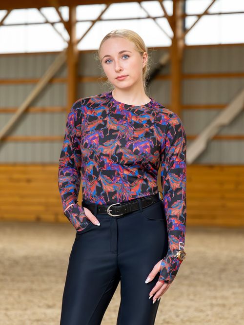 FITS Women's Ivy Crew Neck Winter Long Sleeve - Wild Horses