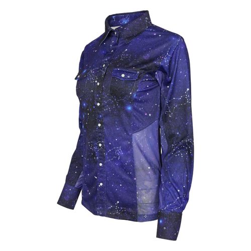 Dapplebay Women's Button Down Western Shirt - Navy Constellation