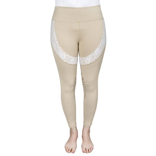 Equine Couture Women's Spicy Girl Chili Tights - Safari/White