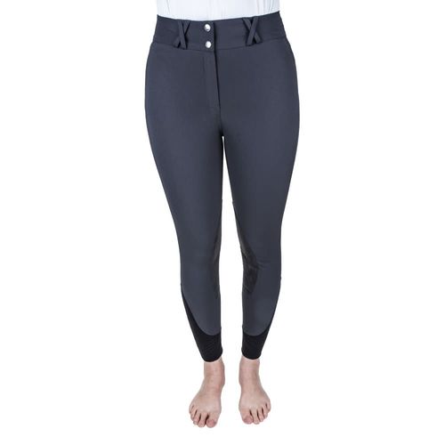 Equine Couture Women's Charlotte Suede Knee Patch Breech - Charcoal