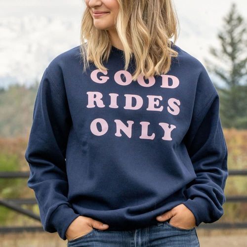 Dapplebay Women's Good Rides Only Sweatshirt - Navy