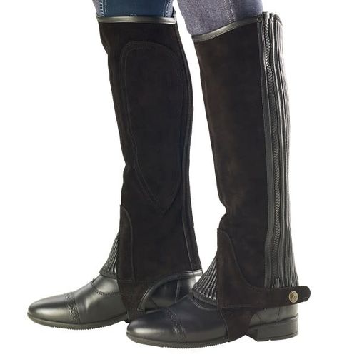 OVERSTOCK: Ovation Pro Suede Half Chaps - Large Tall - Black
