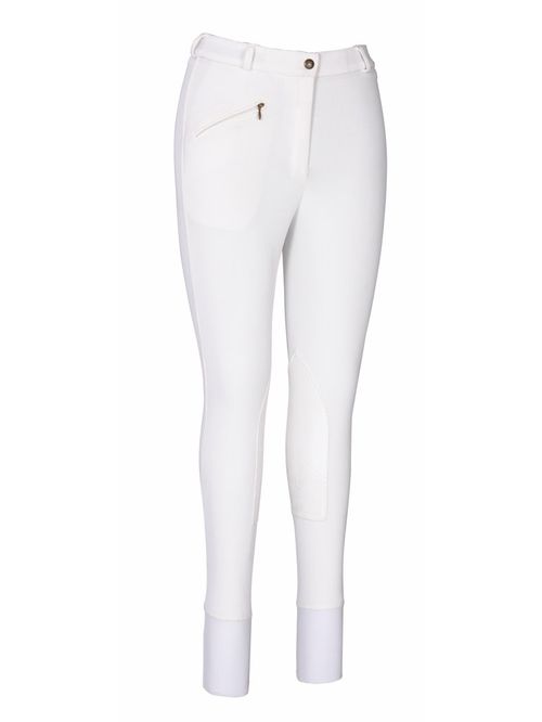 OPENBOX: TuffRider Women's Ribb Knee Patch Breeches - 34 Regular - White