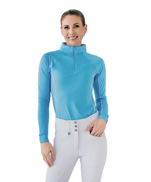 OPENBOX: Romfh Women's 1/4 Zip Long Sleeve Solid Sun Shirt - Small - Sky