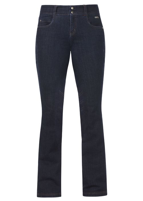 BARGAIN BARN: Kerrits Women's Stretch Denim Silicon Knee Patch Bootcuts - 1X Regular - Denim