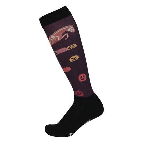 BARGAIN BARN: Dapplebay Women's Halloween Slick Boot Socks - One Size - Pumpkin Jumper