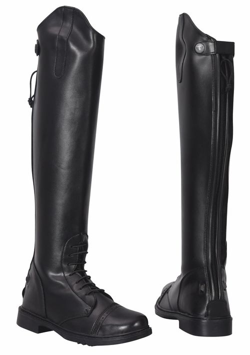 OPENBOX: TuffRider Women's Starter Back Zip Field Boots in Synthetic Leather - 8 Regular - Black