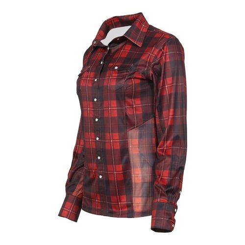 Dapplebay Women's Western Top - Red Holiday Plaid