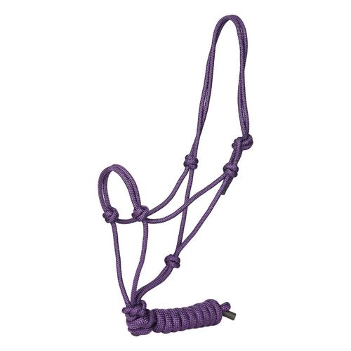 TuffRider Rugged Rope Halter w/Lead - Violet
