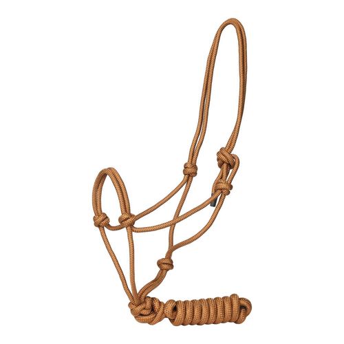 TuffRider Rugged Rope Halter w/Lead - Brown